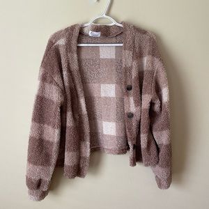 Checkered teddy jacket